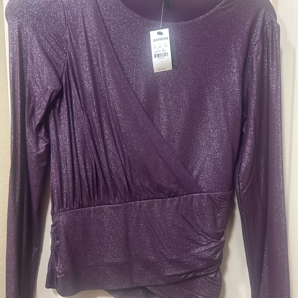 Express Women's Purple Shimmer Top